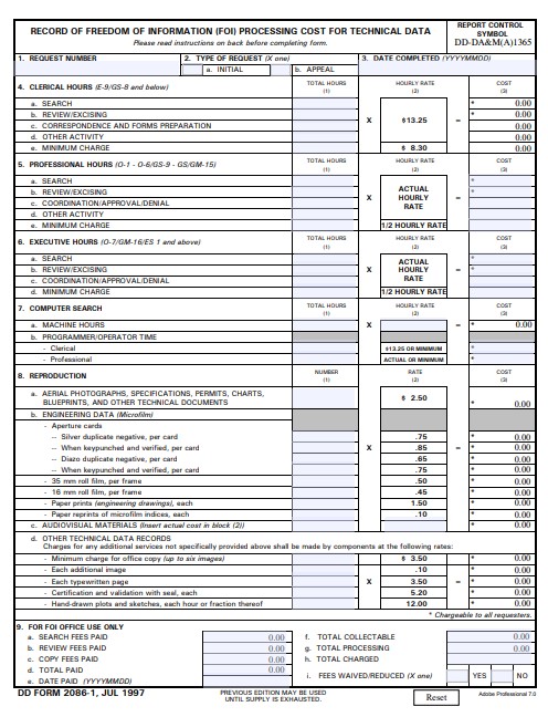 DD Form 2086-1 form preview
