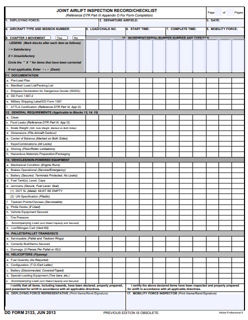 DD Form 2133 form preview