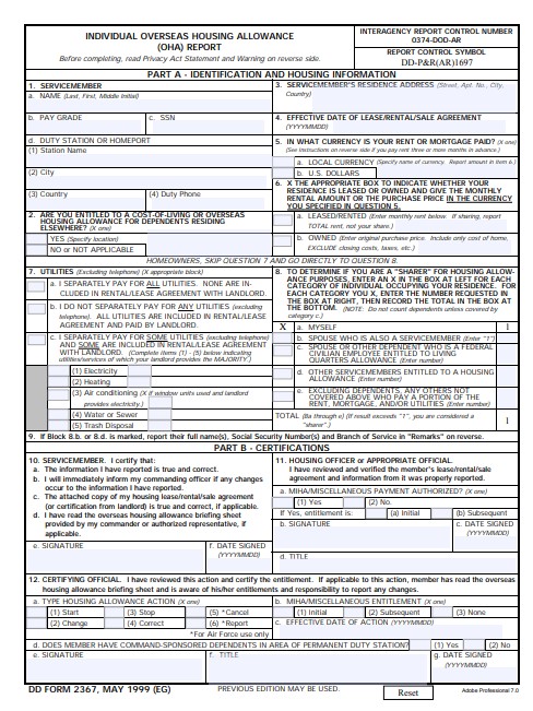 DD Form 2367 form preview