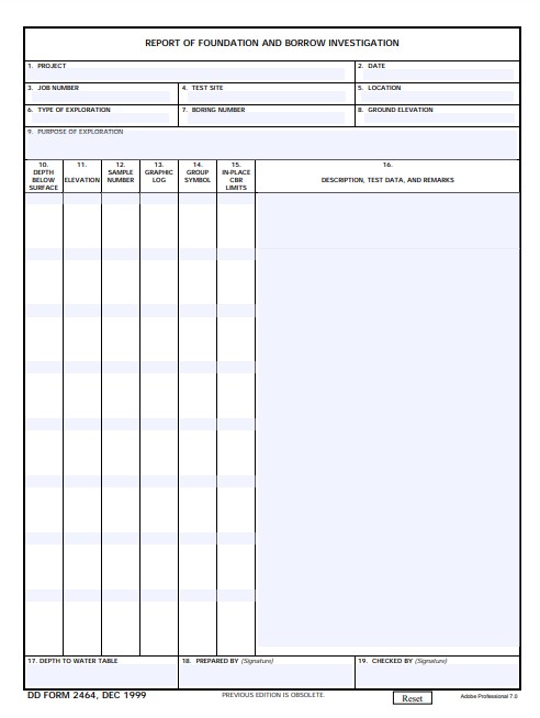 DD Form 2464 form preview