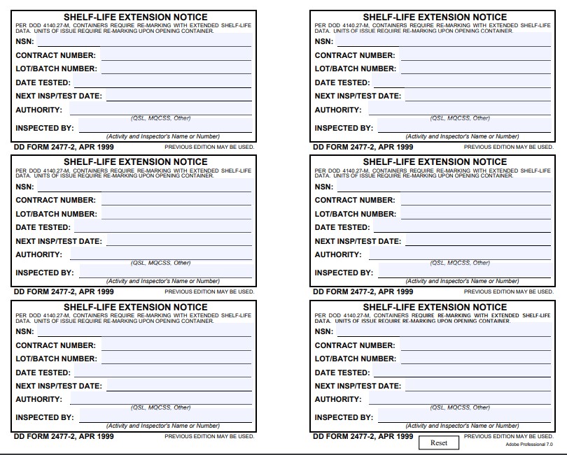 DD Form 2477-2 form preview