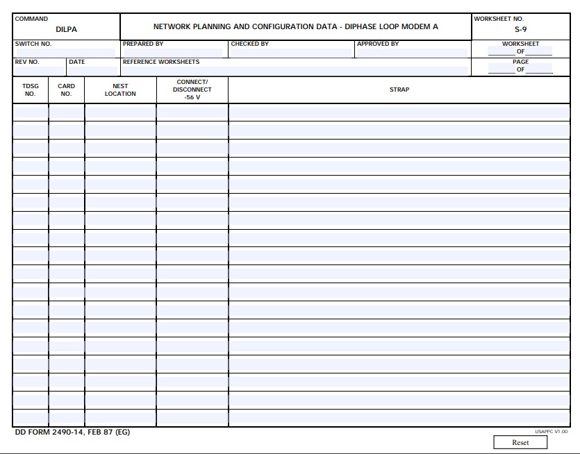 DD Form 2490-14 form preview