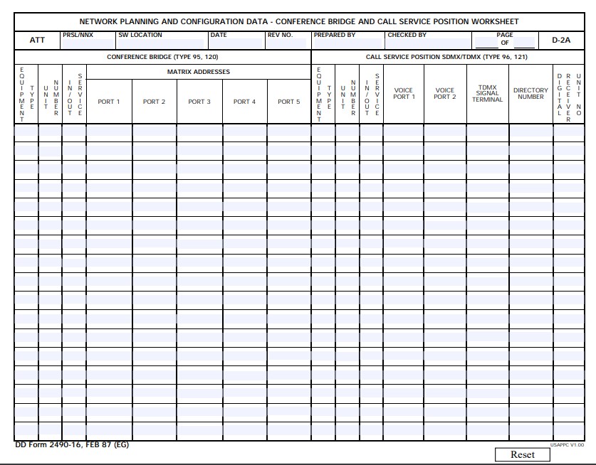 DD Form 2490-16 form preview