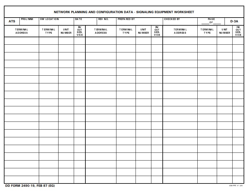 DD Form 2490-19 form preview