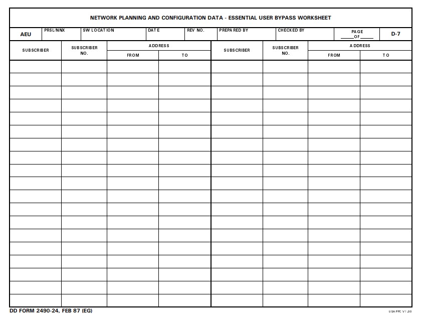 DD Form 2490-24 form preview