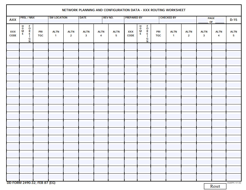 DD Form 2490-32 form preview