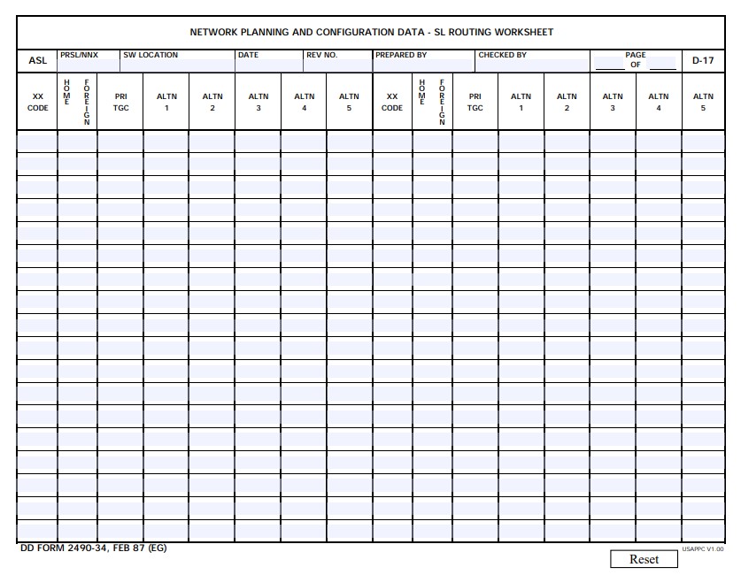 DD Form 2490-34 form preview