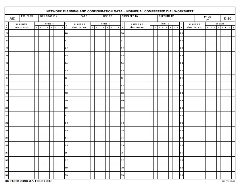 DD Form 2490-37 form preview