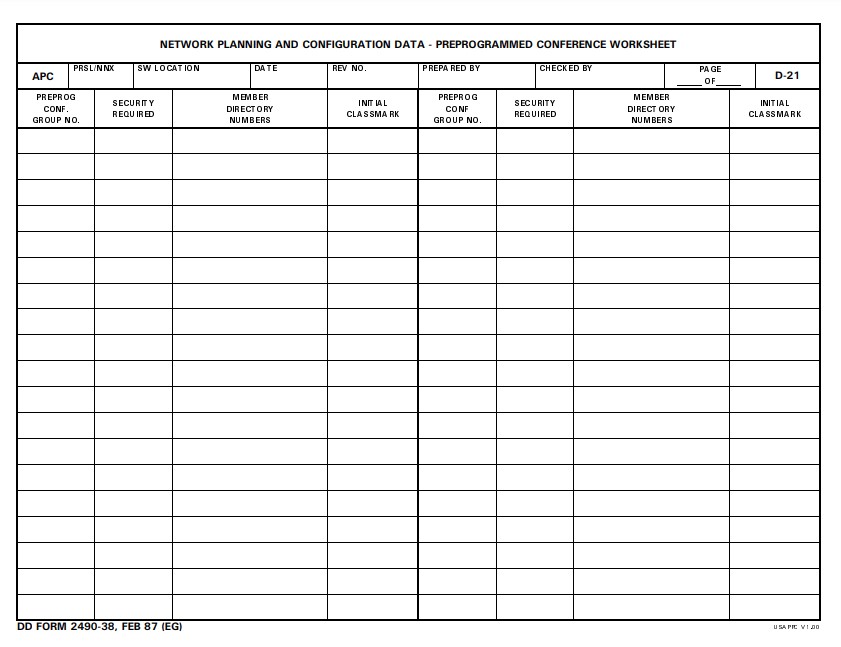 DD Form 2490-38 form preview