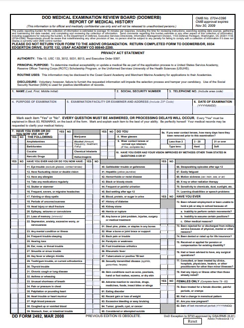 DD Form 2492 form preview