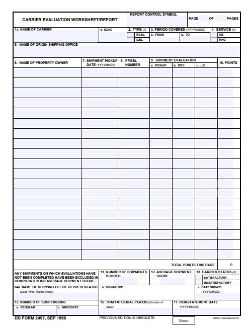 DD Form 2497 form preview