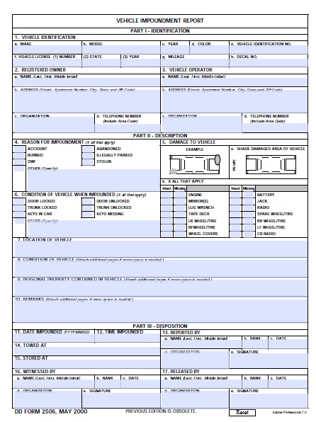 DD Form 2506 form preview