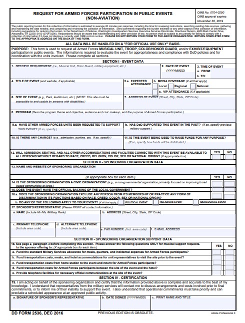 DD Form 2536 form preview