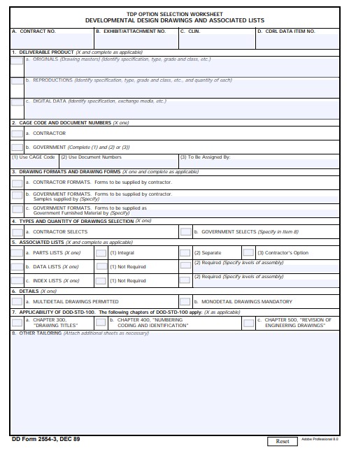 DD Form 2554-3 form preview