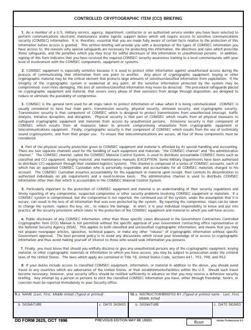 DD Form 2625 form preview