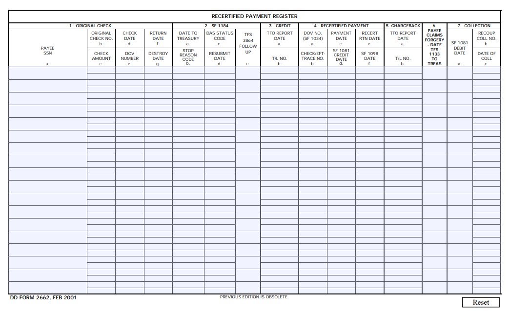 DD Form 2662 form preview
