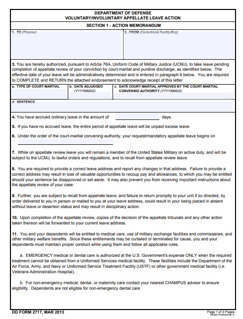DD Form 2717 form preview