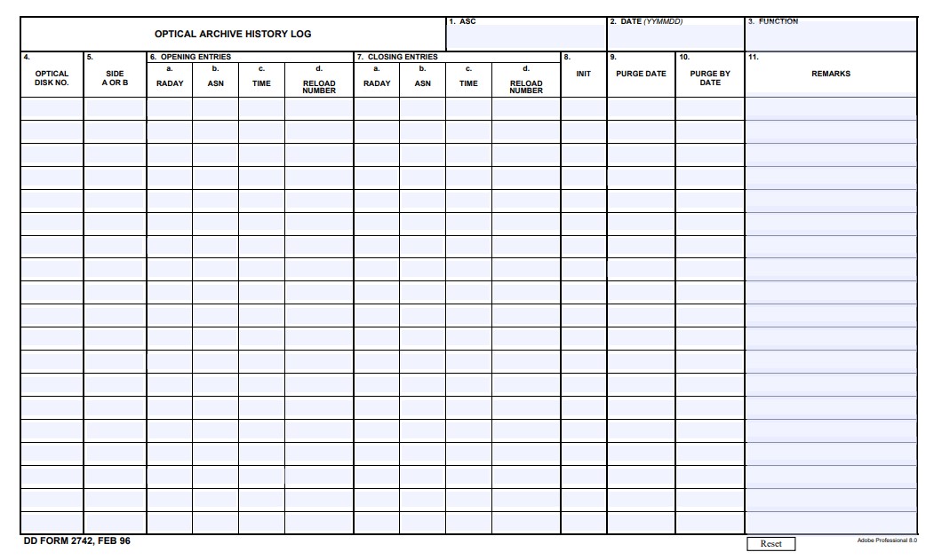 DD Form 2742 form preview