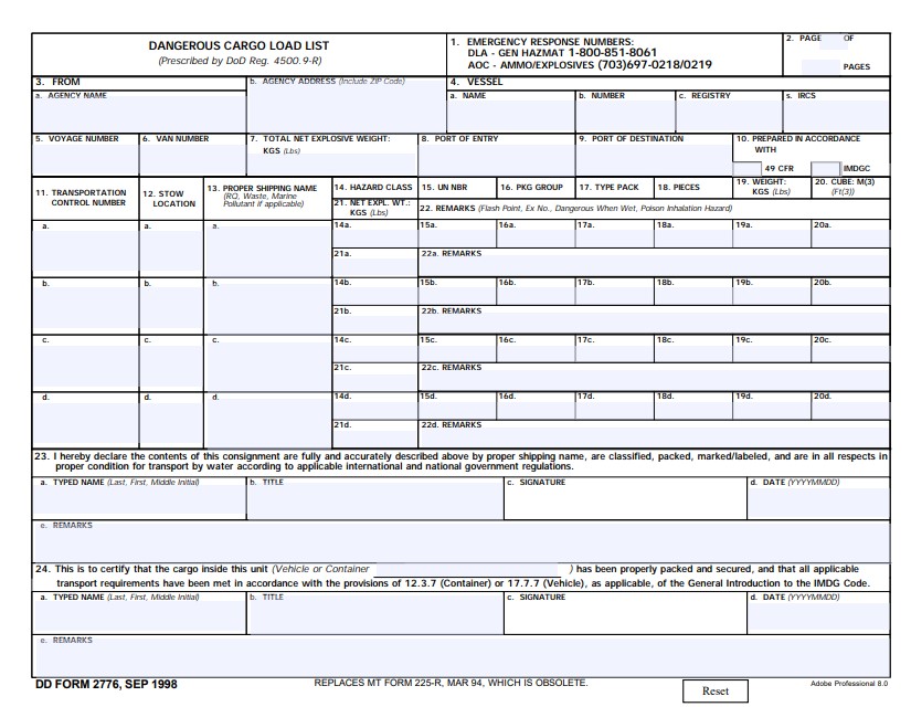 DD Form 2776 form preview
