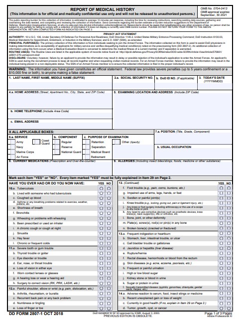 DD Form 2807-1 form preview