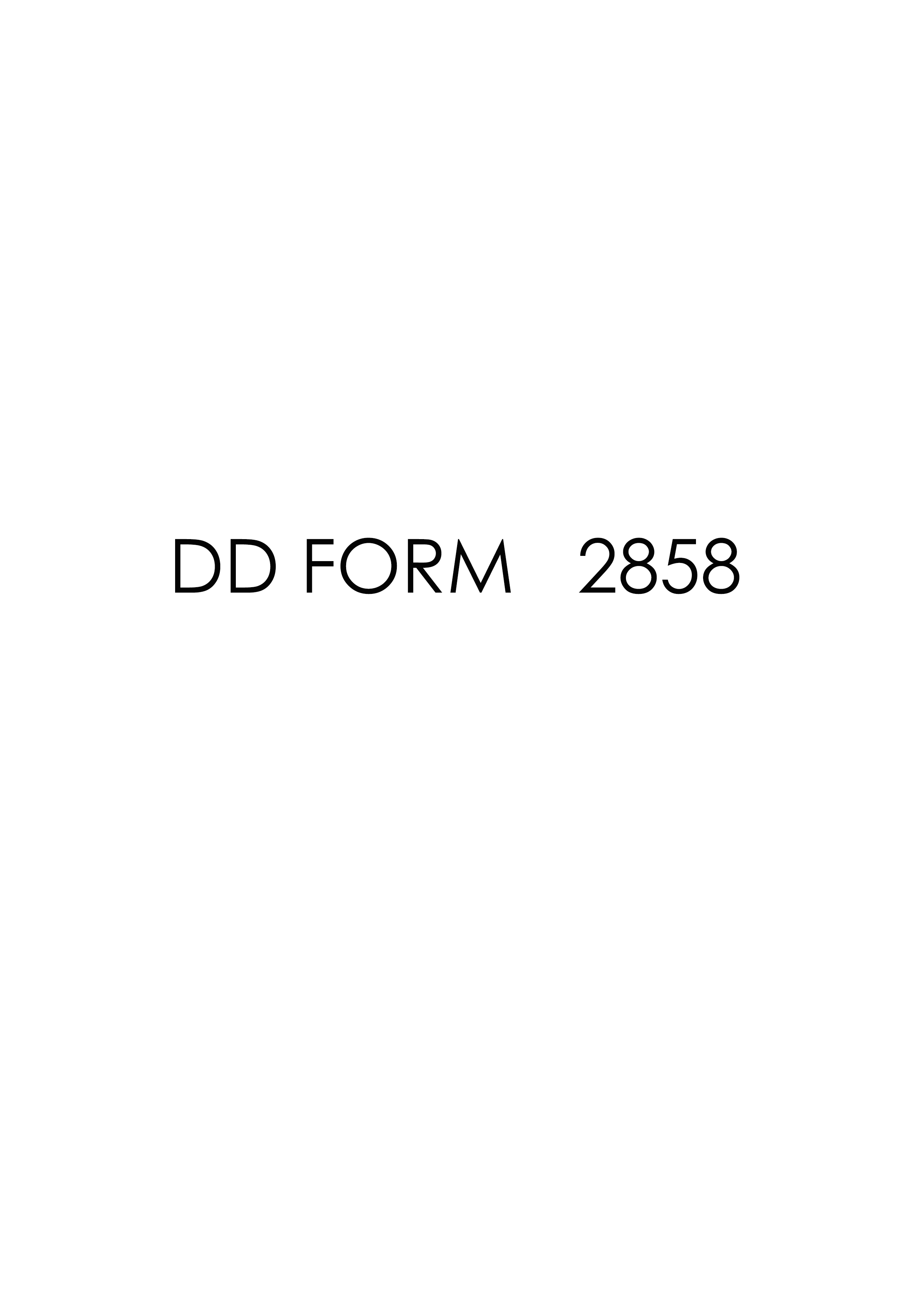 DD Form 2858 form preview