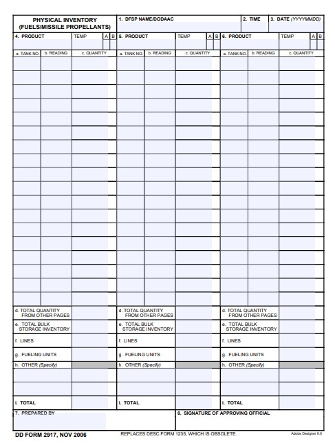 DD Form 2917 form preview