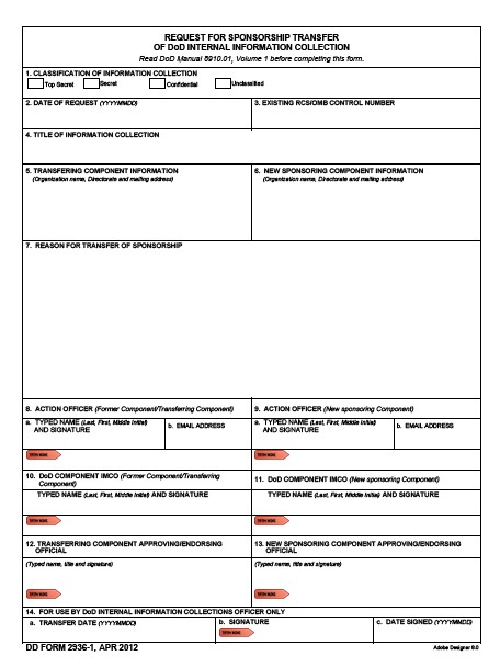 DD Form 2936-1 form preview