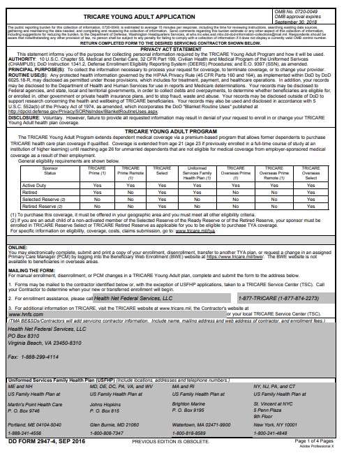 DD Form 2947-4 form preview