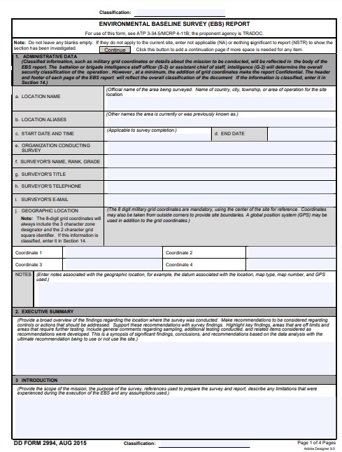 DD Form 2994 form preview