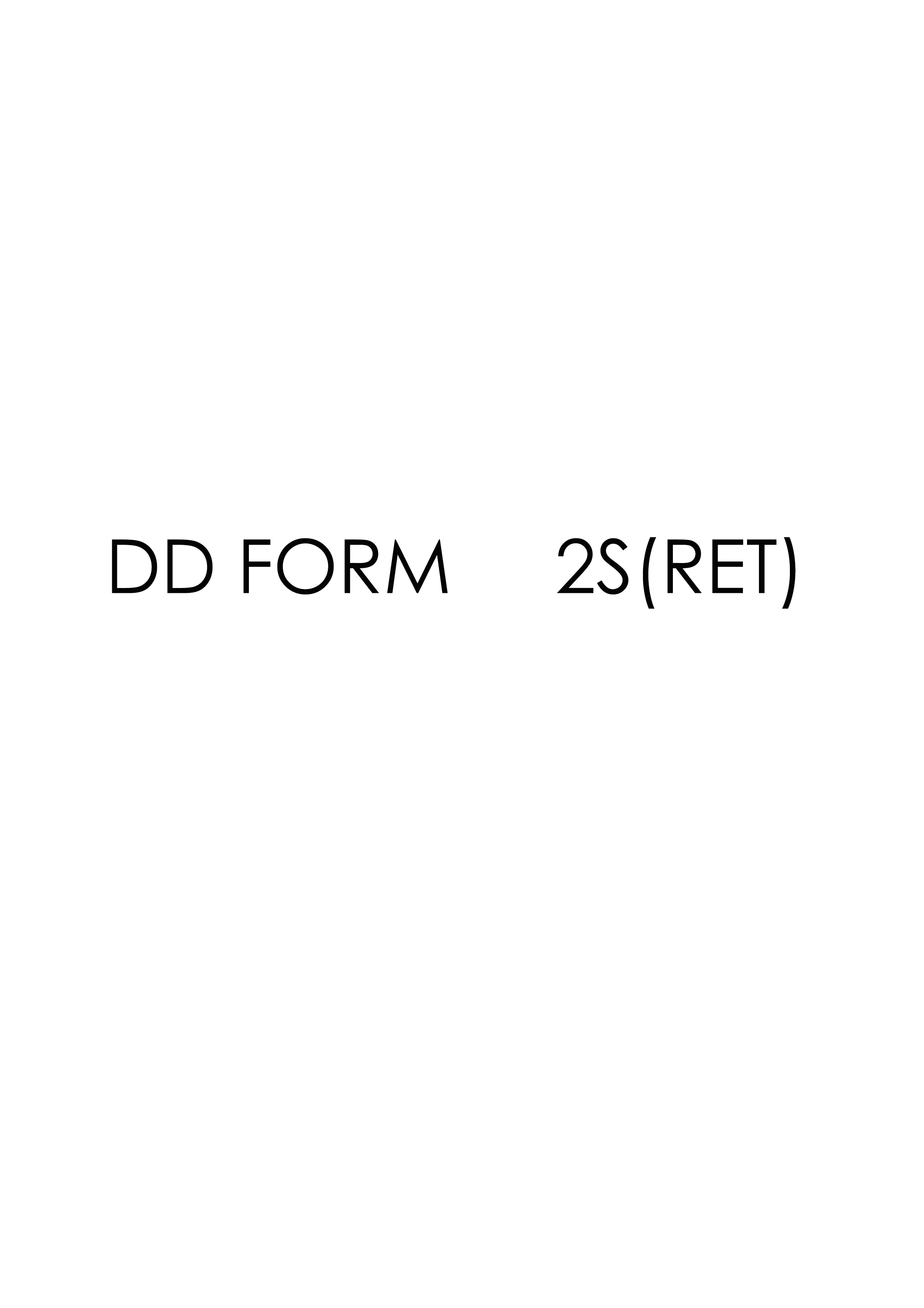 DD Form 2S-RET- form preview