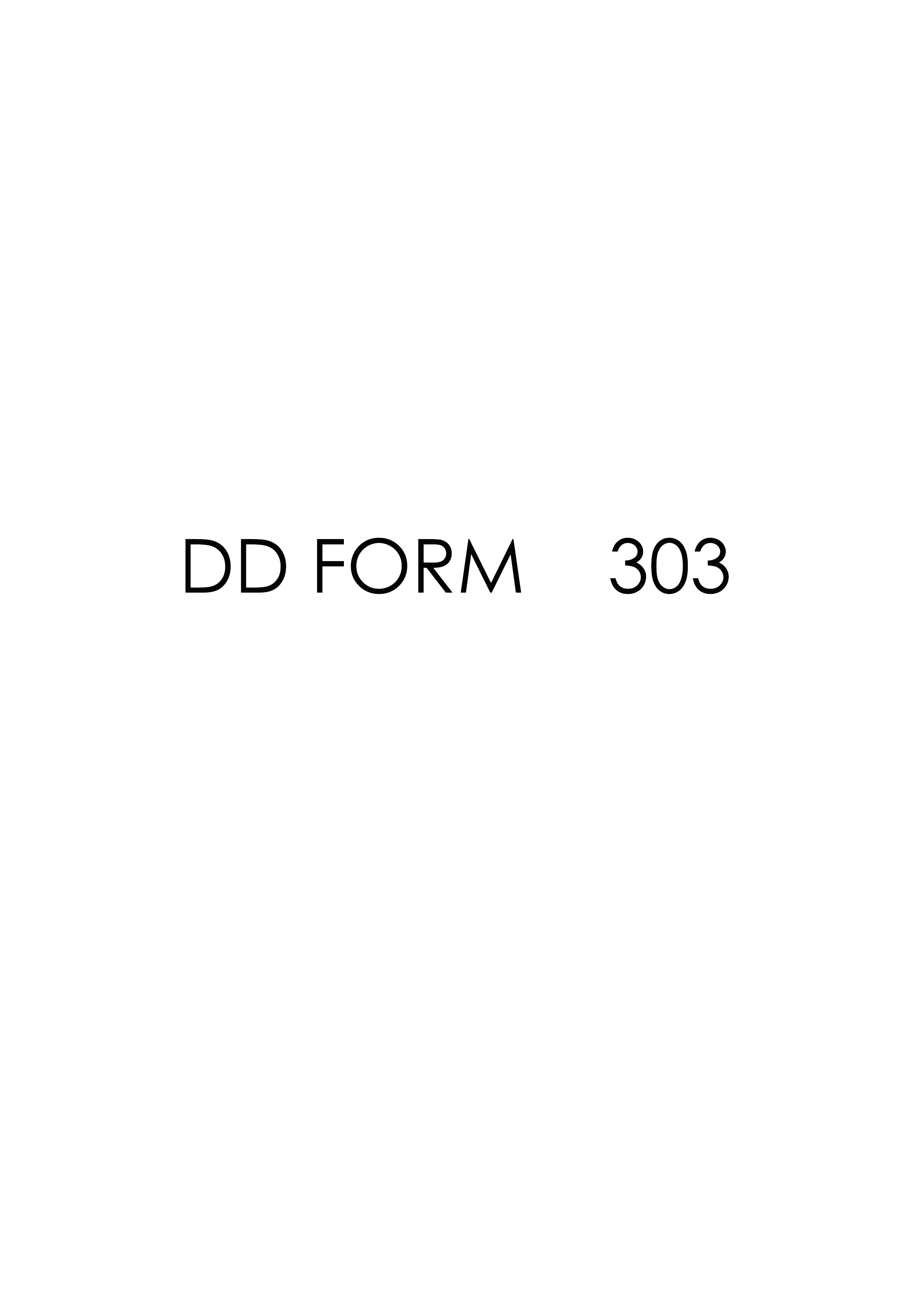 DD Form 303 form preview