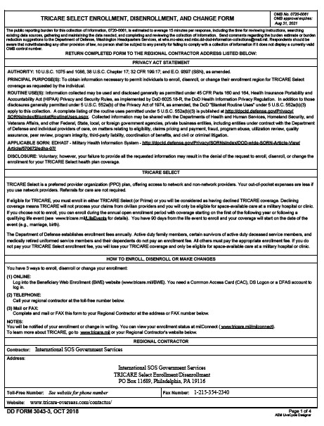DD Form 3043-3 form preview