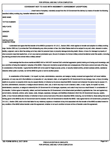 DD Form 3076-5 form preview