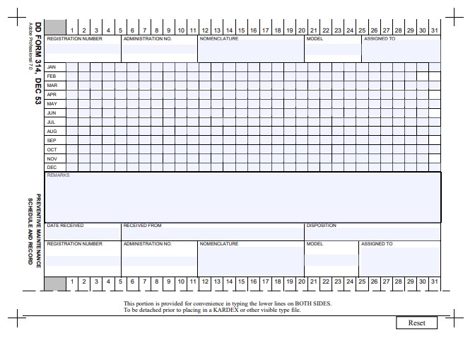 DD Form 314 form preview