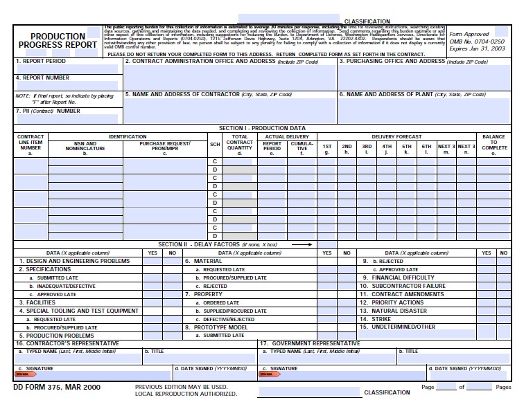 DD Form 375 form preview