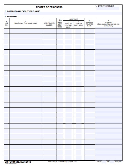 DD Form 515 form preview