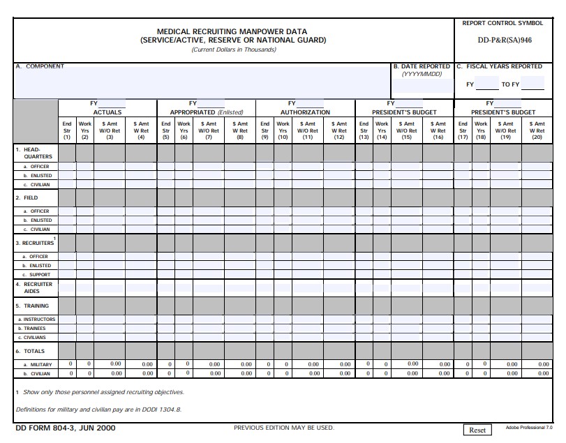 DD Form 804-3 form preview