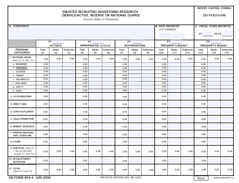 DD Form 804-4 form preview