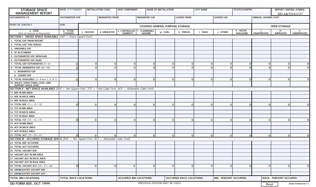 DD Form 805 form preview